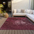 5' X 8' Merlot Blush And Gray Abstract Washable Indoor Outdoor Area Rug