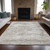 3' X 5' Silver And Gray Floral Washable Indoor Outdoor Area Rug