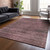 3' X 5' Merlot And Gray Striped Washable Indoor Outdoor Area Rug
