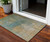 3' X 5' Artichoke Green Gray And Gold Abstract Washable Indoor Outdoor Area Rug