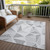 5' X 8' Gray Charcoal And Silver Geometric Washable Indoor Outdoor Area Rug