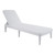 75" White Heavy Duty Plastic Outdoor Stacking Chaise Lounge