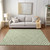 3' X 5' Artichoke Green And Ivory Geometric Washable Indoor Outdoor Area Rug - Artichoke Green, Ivory