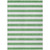 3' X 5' Green and White Striped Washable Indoor Outdoor Area Rug