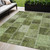 5' X 8' Olive Green And Artichoke Green Patchwork Washable Indoor Outdoor Area Rug Transitional Style - Olive Green, Artichoke Green Color
