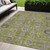 5' X 8' Olive Green Gray And Charcoal Oriental Washable Indoor Outdoor Area Rug
