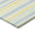 3' X 5' Blue and Yellow Striped Washable Non Skid Indoor Outdoor Area Rug