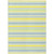 3' X 5' Blue and Yellow Striped Washable Non Skid Indoor Outdoor Area Rug