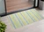 3' X 5' Blue and Yellow Striped Washable Non Skid Indoor Outdoor Area Rug