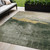 5' X 8' Fern Green Gold And Gray Abstract Washable Indoor Outdoor Area Rug