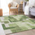 5' X 8' Artichoke Green And Ivory Abstract Washable Indoor Outdoor Area Rug - 608219075095