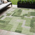 5' X 8' Artichoke Green And Ivory Abstract Washable Indoor Outdoor Area Rug - 608219075095