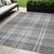5' X 8' Gray Black And Ivory Plaid Washable Indoor Outdoor Area Rug