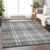 5' X 8' Gray Black And Ivory Plaid Washable Indoor Outdoor Area Rug
