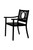 24" Black Steel Geo Back Outdoor Arm Chair