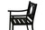24" Black Steel Geo Back Outdoor Arm Chair