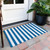 2' X 3' Navy Blue Striped Washable Non Skid Indoor Outdoor Area Rug - Navy Blue