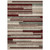3' X 5' Merlot Burgundy And Beige Striped Washable Indoor Outdoor Area Rug