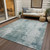 3' X 5' Turquoise And Ivory Abstract Washable Indoor Outdoor Area Rug