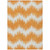 3' X 5' Orange And Ivory Chevron Washable Indoor Outdoor Area Rug