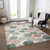 3' X 5' Salmon Green And Peach Geometric Washable Indoor Outdoor Area Rug