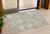 3' X 5' Artichoke Green Brown And Ivory Damask Washable Indoor Outdoor Area Rug