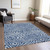 3' X 5' Navy Blue And Ivory Abstract Washable Indoor Outdoor Area Rug Transitional Style - Navy Blue, Ivory Color