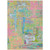 3' X 5' Pink Key Lime And Sky Blue Abstract Washable Indoor Outdoor Area Rug
