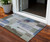 3' X 5' Blue Gray And Charcoal Abstract Washable Indoor Outdoor Area Rug - Blue, Gray, Charcoal