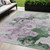 5' X 8' Sage And Lavender Abstract Washable Indoor Outdoor Area Rug