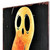 10" Black And Orange Halloween Pumpkin Solid Wood Garden Stake