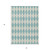 3' X 5' Teal Blue And Ivory Geometric Washable Indoor Outdoor Area Rug