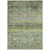 3' X 5' Artichoke Green Blue And Black Floral Washable Indoor Outdoor Area Rug