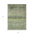 3' X 5' Artichoke Green Blue And Black Floral Washable Indoor Outdoor Area Rug