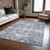 3' X 5' Blue And Denim Blue Floral Washable Indoor Outdoor Area Rug - 880016812008