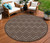 8' Brown Round Geometric Indoor Outdoor Area Rug - Brown