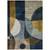 3' X 5' Blue Gold And Gray Abstract Washable Indoor Outdoor Area Rug