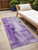 8' Runner Purple Washable Non Skid Indoor Outdoor Runner Rug