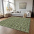 3' X 5' Olive Green Artichoke Green And Ivory Floral Washable Indoor Outdoor Area Rug