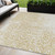5' X 8' Gold And Ivory Medallion Washable Indoor Outdoor Area Rug