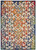 5' X 8' Ivory Blue Orange And Green Trellis Indoor Outdoor Area Rug