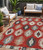 5' X 8' Red Ivory And Salmon Southwestern Washable Indoor Outdoor Area Rug