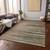 5' X 8' Taupe Copper And Green Striped Washable Indoor Outdoor Area Rug