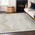 5' X 8' Beige And Ivory Geometric Washable Indoor Outdoor Area Rug Transitional Style - Beige, Ivory Color