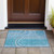 2' X 3' Teal Abstract Washable Indoor Outdoor Area Rug