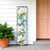 36" Blue Green And White Floral Bouquet Solid Wood Porch Sign