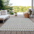 3' X 5' Silver And Gray Striped Washable Indoor Outdoor Area Rug