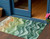 3' X 5' Teal Blue Abstract Washable Indoor Outdoor Area Rug Transitional Style - Teal Blue Color