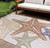 8' X 11' Ivory Yellow Orange And Green Starfish Indoor Outdoor Area Rug