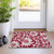 2' X 3' Burgundy and White Floral Washable Non Skid Indoor Outdoor Area Rug